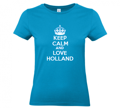 KEEPCALM and love holland; Lady basic T-Shirt Atoll,100% katoen .